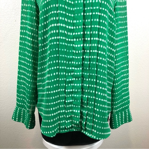 05 Green With White Polka Dot Blouse Size 4-6 - Picture 4 of 11